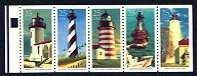 American Lighthouses Issue NEVER FOLDED Booklet Pane United States, 1990
